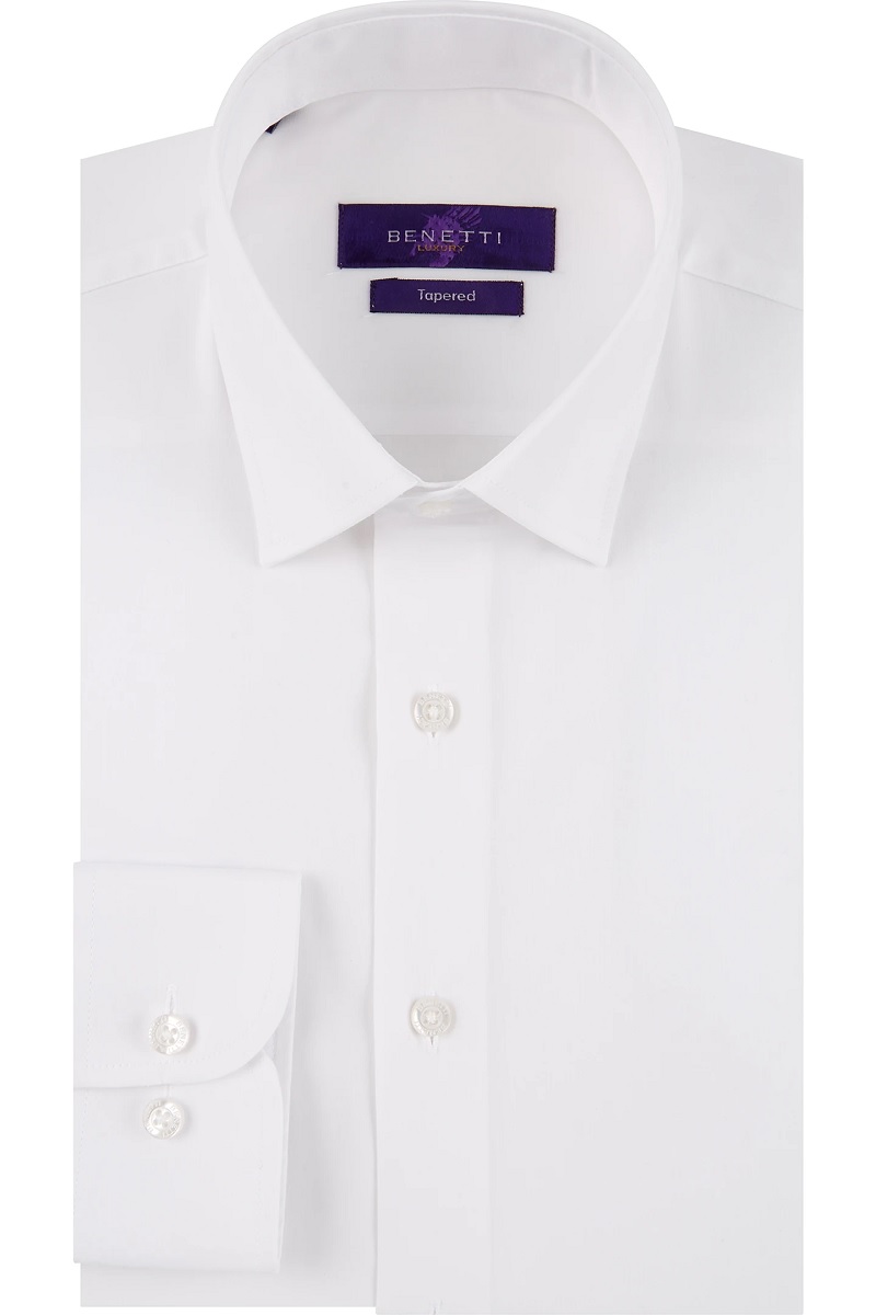 Benetti Classic Tailored Fit White Shirt | John Flood Menswear